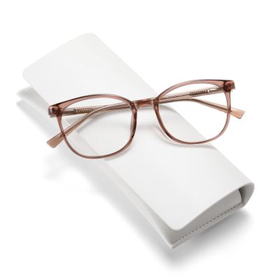 XIAOBENGE Reading Glasses Blue Light Blocking Retro Round Frame Anti Eyestrain Anti UV Computer Gaming Eyeglasses For Women/Men (Transparent Brown, 1.75, x)