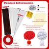 651 Pcs Christmas Cellophane Treat Bags,DIY Reindeer and Santa Claus Cone Shaped Treat Bags with Ties,Black Wiggle Googly Eyes,Brown Pipe Cleaners,Red White Pom Poms and Red Ribbon for Christmas Party Favor view 2