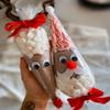 651 Pcs Christmas Cellophane Treat Bags,DIY Reindeer and Santa Claus Cone Shaped Treat Bags with Ties,Black Wiggle Googly Eyes,Brown Pipe Cleaners,Red White Pom Poms and Red Ribbon for Christmas Party Favor view 4