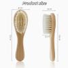 2-pcs Natural Goat Hair Baby Hair Brush - Hypoallergenic & Soft Wooden Handle for Delicate Scalp Massage & Relaxation - Perfect for Newborns & Toddlers view 2