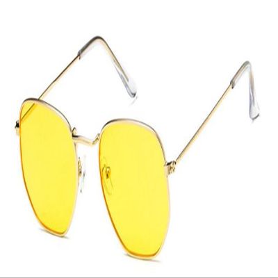 Tinted Reading Glasses, Metal Frame, Outdoor For Men Women, Fashion (1 Gold & Yellow, 4, Diopters)