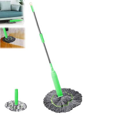 NineLife Basics 2 in 1 Dehydrated Mop, Self Wringing, Microfiber Head, Floor, Tile, Vinyl, Green, 1PCS