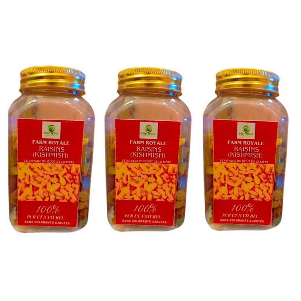 Farm Royale Green kishmish -750GM (3 * 250 GM) ||100% Pure and Natural||Shudh||Handpicked Material||Export quality