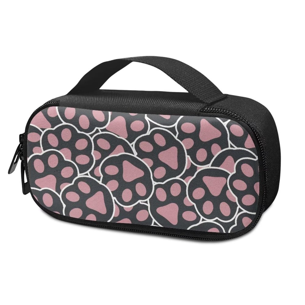 ASQVTIFE Pink Dog Paws Insulin Cooler Travel Case Insulin Container Diabetic Insulin Cooler Insulated Cooling Bag Insulated Bags for Travel Insulated Zipper Pouch Cold Containers for Medicine