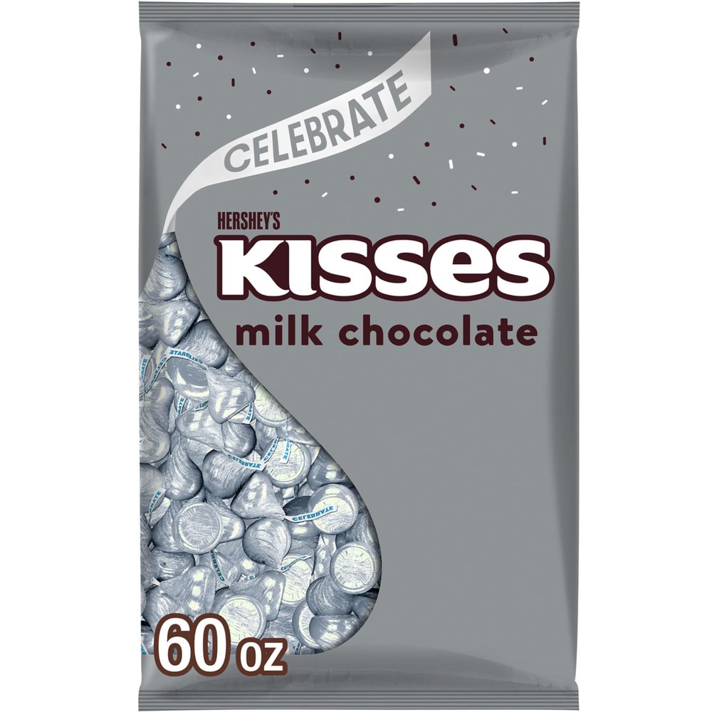 HERSHEY'S KISSES Milk Chocolate Candy Bulk Bag, 60 oz