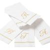 Caspari Hemstitch Script Single Initial Paper Guest Towel Napkins - 15 Per Package, 2 Packs view 1