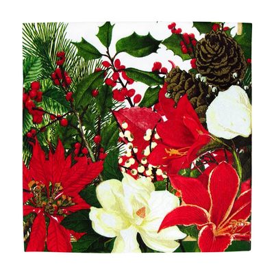 Caspari Christmas Garden Luncheon Napkins - 20 Per Package