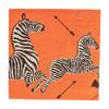 Caspari Zebras Orange Cocktail Napkins - 20 Per Package, 2 Packs view 1