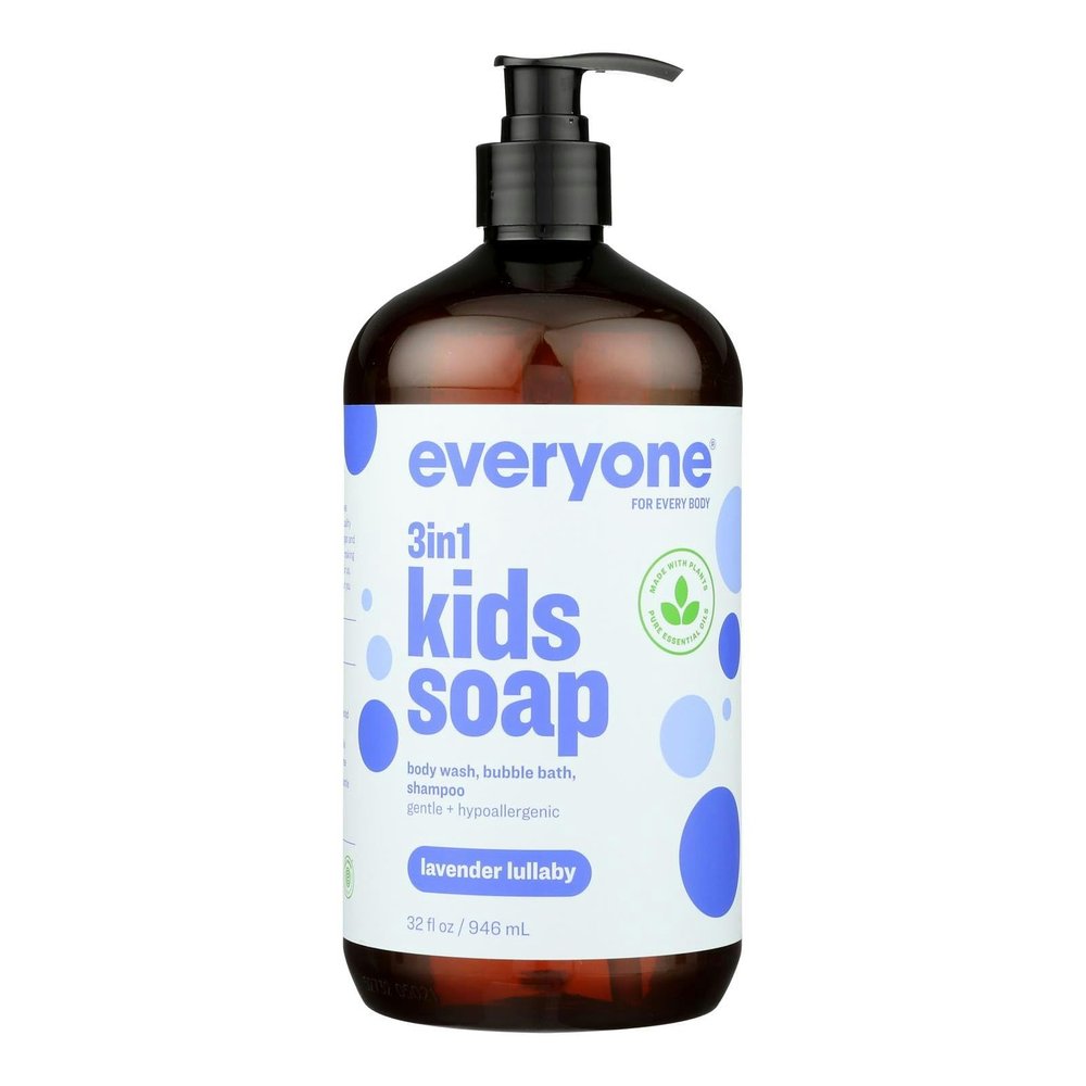 NineLife Basics E.O Products Soap Everyone for Kids 3-in-1 Lavender Lullaby Botanical 32 oz Pack of 3