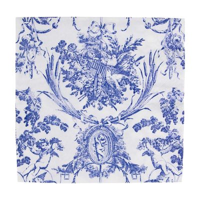 Caspari Romantic Toile Blue Luncheon Napkins - 20 Per Package, 2 Packs