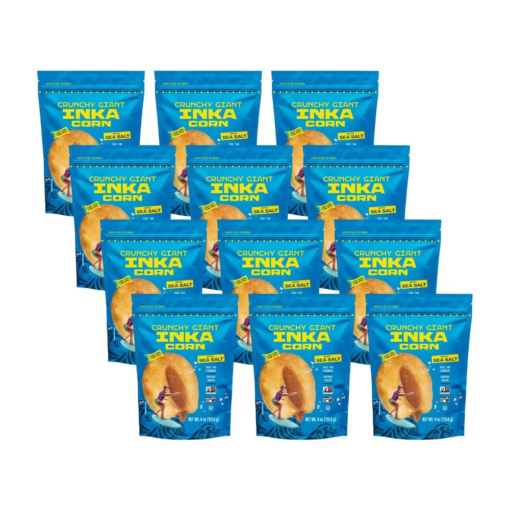Inka Corn Nuts, Gluten Free Roasted Giant Corn, Original Flavor, 4 Ounce (Pack of 12)