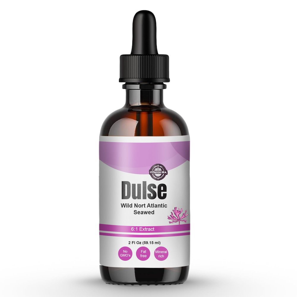 VitaminSEA North Atlantic Dulse Extract, 30 Servings, Raw Liquid Seaweed Supplement Drops, Made from Maine Coast Atlantic Dulse (2 Oz)