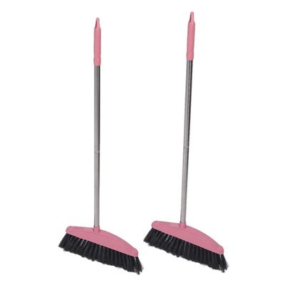 PRETYZOOM Long Handle Stainless Steel Broom for Household Cleaning Broom Standing Dustpan Decking