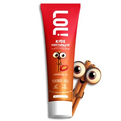 LOL Toddler Toothpaste, Nano Hydroxyapatite Toothpaste, Probiotics, Vitamins, Xylitol Tooth Paste Kids | Remineralizing | Natural | Plant-Based Foam | Pasta De Dientes para Nios (Cinnamon)