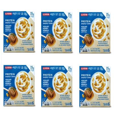 6-PACK Gluten Free, Healthy, Nutricious Protein Energy Bars Yogurt Honey Peanut 10.58oz 300g x 6 Boxes (36 Bars in Total) 22 Vitamins and Minerals - High Protein - Energy Bar - Convenient on the go packs, Great for office snacks, Best tasting protein