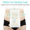 [2 Pack] Feeding Tube Belt, PEG Tube Holder G-Tube Protective Belt Breathable Beige with Slit for G Tube J Tube PEG Tube Supplies, No More Taping The Tube view 2