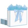 12 Pcs White Gift Bags with Handles 12.6x4.5x10 Inches Large Paper Bags with Bow Ribbon and Tissue Paper Gift Wrap Bags for Birthday Bridesmaid Party Wedding Baby Shower Valentines , White-Light Blue view 1