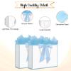12 Pcs White Gift Bags with Handles 12.6x4.5x10 Inches Large Paper Bags with Bow Ribbon and Tissue Paper Gift Wrap Bags for Birthday Bridesmaid Party Wedding Baby Shower Valentines , White-Light Blue view 3
