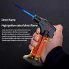 Butane Torch Lighter, Butane Lighter Refillable, Torch Lighter with Safety Lock and Adjustable Flame, Baking, Gun Torch Lighter for Cooking Food, BBQ, Lighter Torch No Gas Included (Orange) view 2