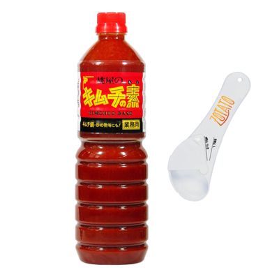 (1 Pack) Kimchee Base 42 OZ Bundle with 5-in-1 Measuring Spoon Spicy Kimchi Sauce for Korean BBQ, Stir Fry, and Soup Best Kimchi Seasoning Made in Japan