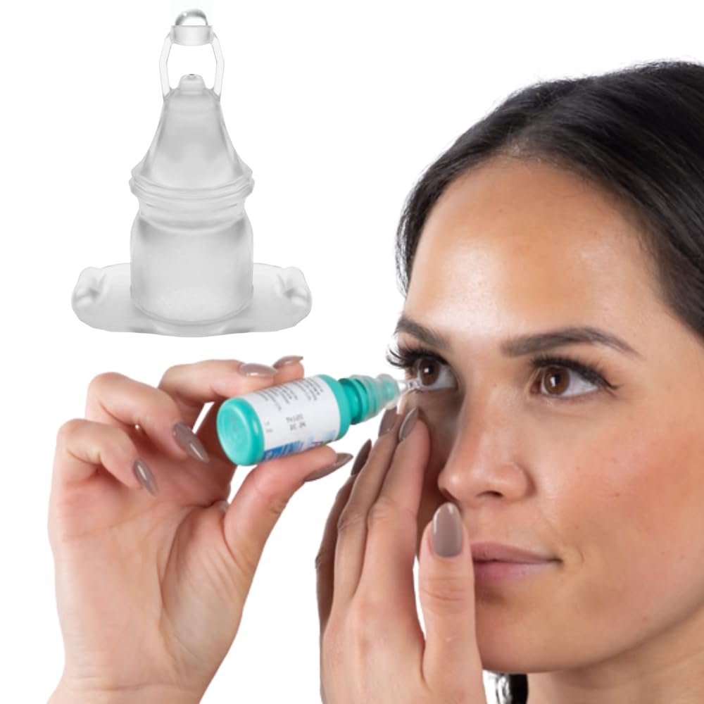 Precision Dropper - Eye Drop Assist Device Mess-Free Eyedrop No Head Tilt, Less Flinching, and Comfortable use - Compatible with Most Bottles - Eyedropper Dispenser (1-Pack)