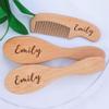 Personalized Baby Brush and Comb Set Custom Cradle Cap Brush Personalized Baby Gifts Baby Hair Brushes Set for Newborns Girls Boys Newborns Toddler Baby Grooming Kit (Design 2) view 3