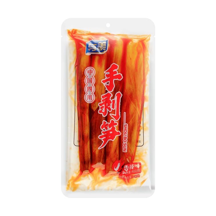 Pickled Pepper Crispy Bamboo Shoots,400g/pack,Hand Peeled Fresh Mountain Pepper Bamboo Shoots,Pickled Bamboo Shoots, Vegetable Snacks, Pickled Vegetables,spicy Strips (Spicy bamboo shoots,400g)
