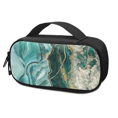 ASQVTIFE Green Marble02 Insulin Cooler Travel Case Diabetes Cold Bag Diabetic Medication Cooler Bag Mini Medical Cooling Pouch Insulated Cooler Bag Small Diabetic Bags for Supplies