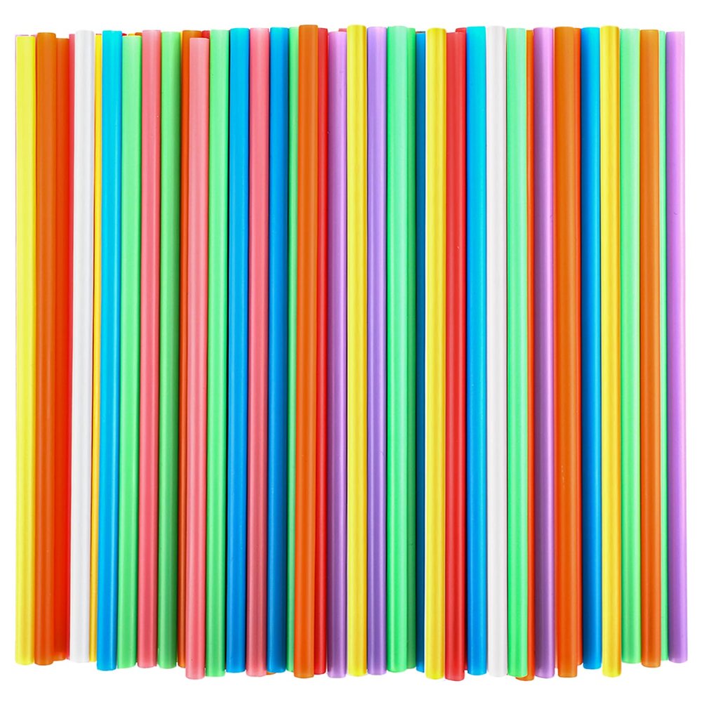 300 Pcs Colorful Plastic Straws, Disposable Drinking Straws, 8.26" Long and 0.23'' Diameter