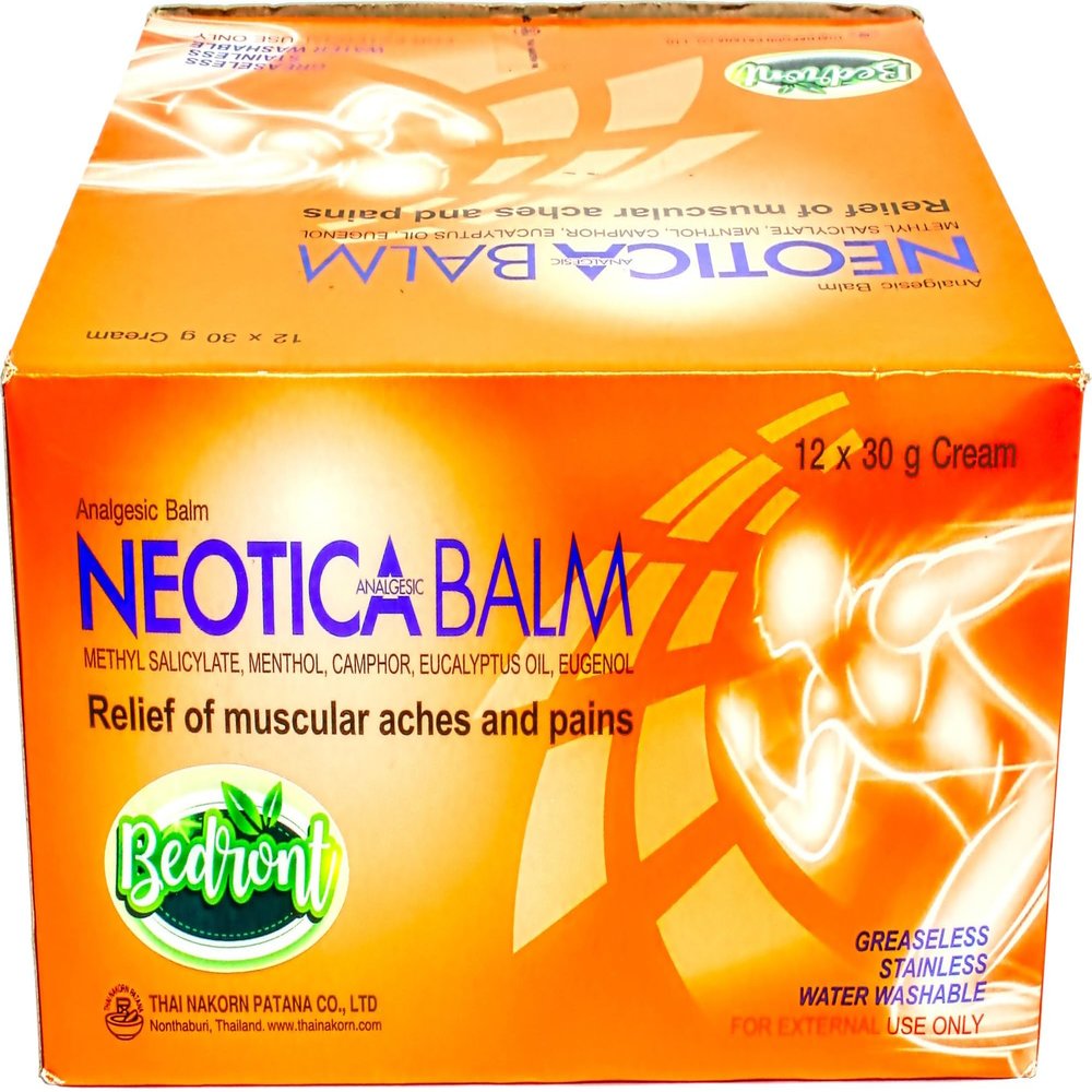 12 Pcs. of Neo-Tica Balm (30 G) for Massage and Relaxation, Sports Activity. Promotes Healthy Bones and Joints. Made in Thailand.