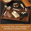 Black Walnut Rolling Tray 11"x7" Tray Rolling Tray Set with Cleaning Brush and Scoop Card - Accessories for Rolling Papers, Grinders - Tray with Smooth Rounded Edges view 2