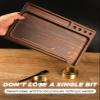 Black Walnut Rolling Tray 11"x7" Tray Rolling Tray Set with Cleaning Brush and Scoop Card - Accessories for Rolling Papers, Grinders - Tray with Smooth Rounded Edges view 3