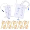 10Pcs Latex Catheter Set with 1 * Urinary Drainage Bag 2000ml & 1 * Leg Bag 750ml Day and Night Use, External Self Sealing Adhesive Strip Leak-Proof for Male (30mm) view 1