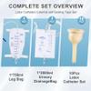 10Pcs Latex Catheter Set with 1 * Urinary Drainage Bag 2000ml & 1 * Leg Bag 750ml Day and Night Use, External Self Sealing Adhesive Strip Leak-Proof for Male (30mm) view 2