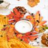 6Pcs Fall Candle Rings Wreaths, Artificial Pumpkin Maple Leaf Holder Rings, Artificial Pumpkin Maple Leaf Candle Garland with Berries Autumn Candle Wreaths for Home Table Decoration view 3