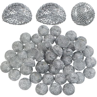 50 Pieces 20 mm/0.78in Diameter Pipe Screen Filters Metal Sieve Filter Clean Screens Small Semi-Circular Bowl Mesh Wire Balls for Filter Residues Accessories Home Supplies