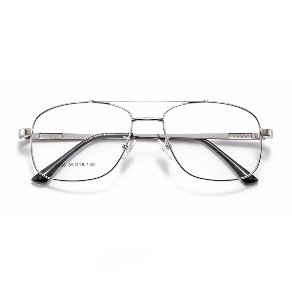 GSKDZG Men Photochromic Bifocal Reading Glasses Aviator Sunglasses Stylish Large Frame Readers Progressive Presbyopic Glasses(Silver,+3.0)