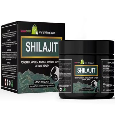 Himalayan Organic Shilajit Resin 500mg Natural pure Organic shilajit Resin with 85 +Trace Minerals and Fulvic Acid for energy boost and immune support, 60 Grams pack, 120 servings Men & Women
