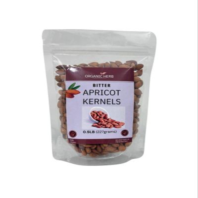 Generic Organic Herb Bitter Apricot Kernels 0.5lb (8oz) 100% USDA Organic Certified Seeds, NON-GMO, Product of INDIA, Gluten Free, Resealable Bag