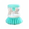 2 PCS Brush Pot Magic Tool Hydraulic Wash Pot Brush Household Cleaning Brushes Kitchen Press Type Automatic Liquid Adding and Pot Washing Brush(Green,One) view 1