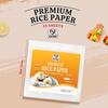 52USA Square Rice Paper, 1 Pack, White Rice Paper Wrappers, Fresh Spring Roll Wrappers & Dumplings-34 Sheets, Gluten-Free Wonton Wrappers, Vegan, Low Carb, Vietnamese Rice Wraps (22cm, 12 oz) view 3
