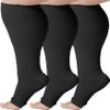 ABSOLUTE SUPPORT (3 Pairs) Graduated Support Opaque Compression Knee High Socks with Open Toe for Women and Men 20-30mmHg | For Edema, Post Surgery Recovery, Arthritis - Black, Medium - A511BL2-3 view 1