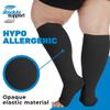 ABSOLUTE SUPPORT (3 Pairs) Graduated Support Opaque Compression Knee High Socks with Open Toe for Women and Men 20-30mmHg | For Edema, Post Surgery Recovery, Arthritis - Black, Medium - A511BL2-3 view 3
