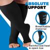ABSOLUTE SUPPORT (3 Pairs) Graduated Support Opaque Compression Knee High Socks with Open Toe for Women and Men 20-30mmHg | For Edema, Post Surgery Recovery, Arthritis - Black, Medium - A511BL2-3 view 4