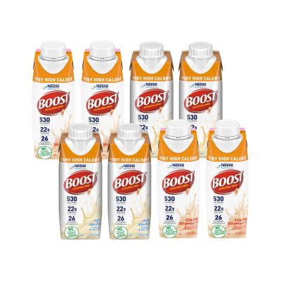 Boost Very High Calorie Nutritional Drink (8 Fl Oz (Pack of 8), Vanilla & Strawberry)