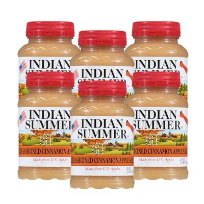 Indian Summer Premium Chunky Applesauce Made from US Apples and American Growers (Cinnamon, 24 Ounces Each, Pack of 6)