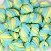 Dinosaur Twists Marshmallows -, 12-Pack Full Case - 6 LB - Yellow, Green, Blue 3-Color Twist - Vanilla Flavor - Made in Brazil - Bulk Wholesale