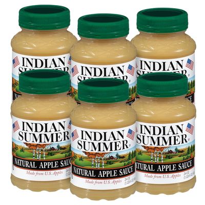 Indian Summer Premium Chunky Applesauce Made from US Apples and American Growers (Natural, 24 Ounces Each, Pack of 6)