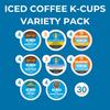 30-Count Cold Brew& Iced Coffee K-Cup Pods Variety Pack: Starbucks, Mcdonalds, Dunkin, Green Mountain, Donut Shop - Signature Black, Vanilla, Hazelnut Latte,Mocha Frappe, Caramel Coffee with Recipe eBook view 2