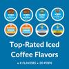 30-Count Cold Brew& Iced Coffee K-Cup Pods Variety Pack: Starbucks, Mcdonalds, Dunkin, Green Mountain, Donut Shop - Signature Black, Vanilla, Hazelnut Latte,Mocha Frappe, Caramel Coffee with Recipe eBook view 3